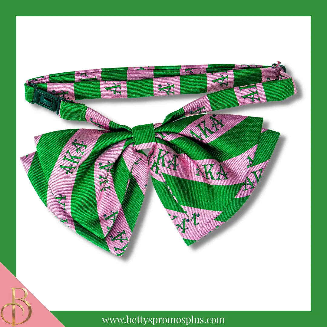 Alpha Kappa Alpha AKA Greek Letters Floppy Bowtie Dress Shirt Bow Tie-Alpha Kappa Alpha Paraphernalia-Alpha Kappa Alpha Bow Tie-Betty's Promos Plus