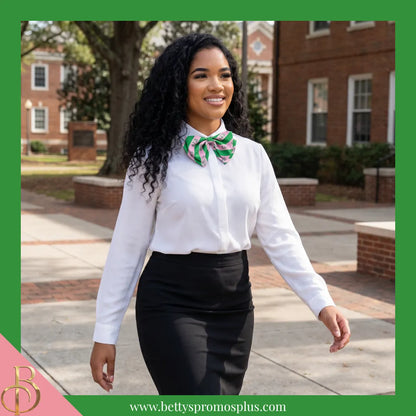Alpha Kappa Alpha AKA Greek Letters Floppy Bowtie Dress Shirt Bow Tie-Alpha Kappa Alpha Paraphernalia-Alpha Kappa Alpha Bow Tie-Betty's Promos Plus