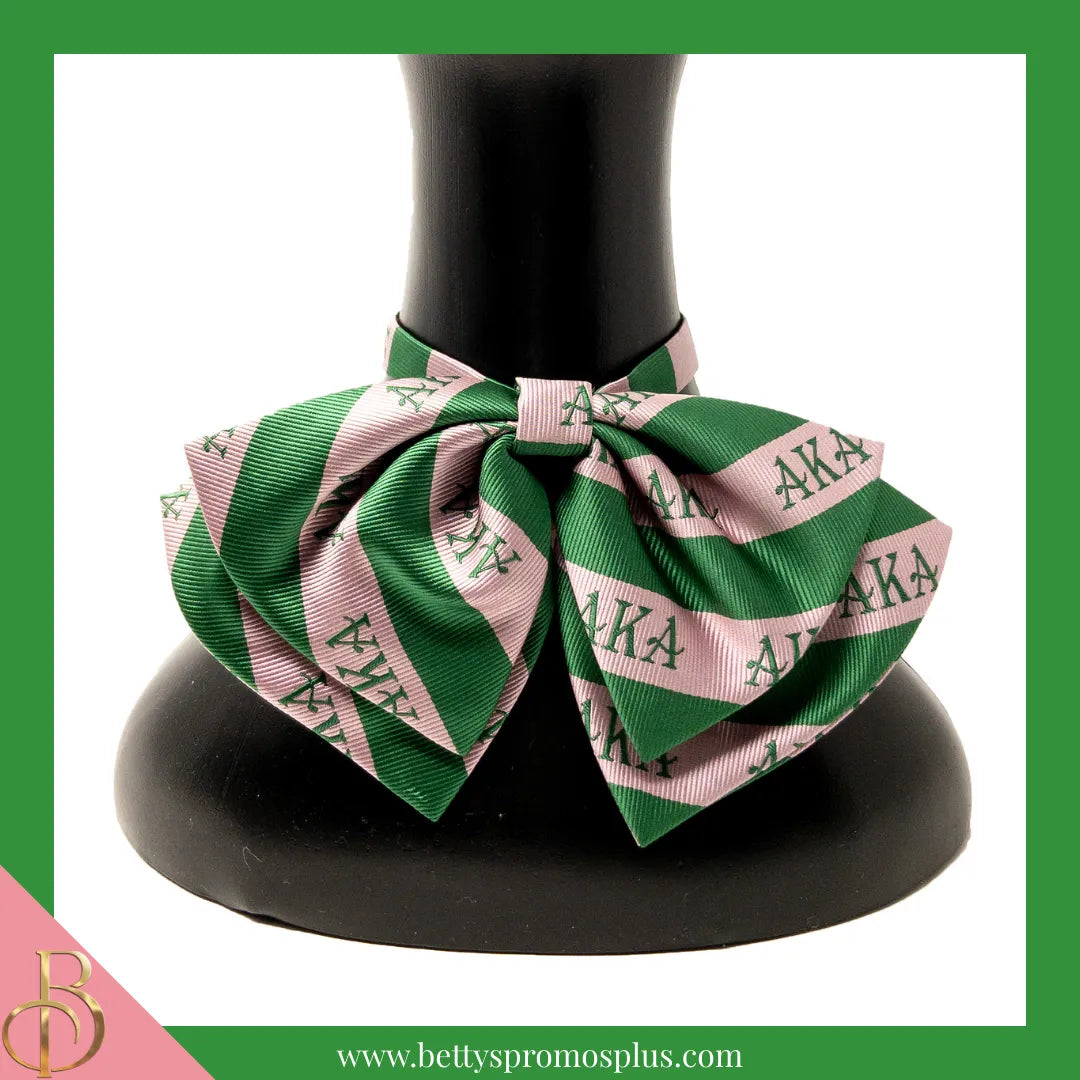 Alpha Kappa Alpha AKA Greek Letters Floppy Bowtie Dress Shirt Bow Tie-Alpha Kappa Alpha Paraphernalia-Alpha Kappa Alpha Bow Tie-Betty's Promos Plus