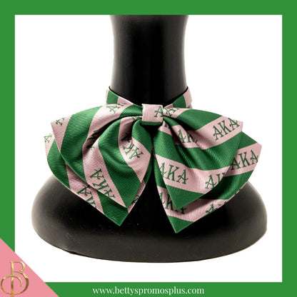Alpha Kappa Alpha AKA Greek Letters Floppy Bowtie Dress Shirt Bow Tie-Alpha Kappa Alpha Paraphernalia-Alpha Kappa Alpha Bow Tie-Betty's Promos Plus