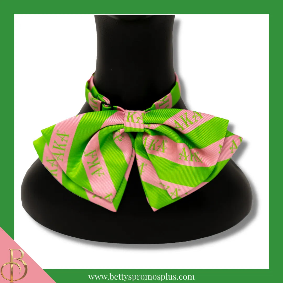 Alpha Kappa Alpha AKA Greek Letters Floppy Bowtie Dress Shirt Bow Tie-Alpha Kappa Alpha Paraphernalia-Alpha Kappa Alpha Bow Tie-Betty's Promos Plus