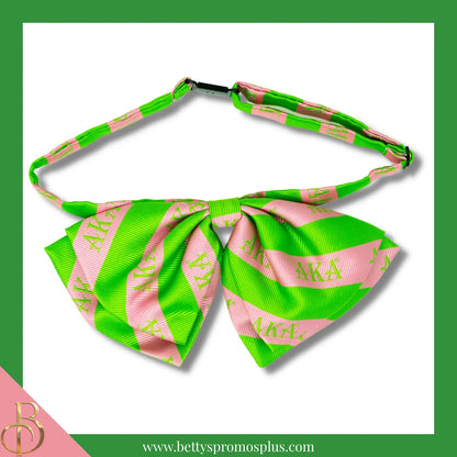 Alpha Kappa Alpha AKA Greek Letters Floppy Bowtie Dress Shirt Bow Tie-Apple Green-AKA Letters-Alpha Kappa Alpha Paraphernalia-Alpha Kappa Alpha Bow Tie-Betty's Promos Plus