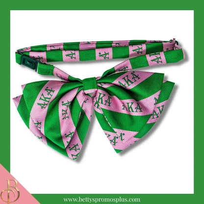 Alpha Kappa Alpha AKA Greek Letters Floppy Bowtie Dress Shirt Bow Tie-Dark Green-AKA Letters-Alpha Kappa Alpha Paraphernalia-Alpha Kappa Alpha Bow Tie-Betty's Promos Plus