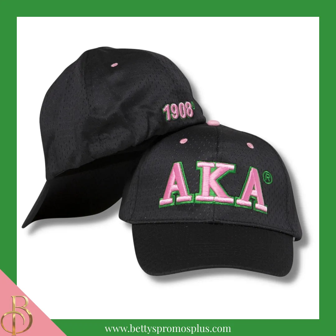 Alpha Kappa Alpha AKA Greek Letters Mesh Flex Fit Embroidered Hat-Alpha Kappa Alpha Paraphernalia-Alpha Kappa Alpha Hats-Betty's Promos Plus