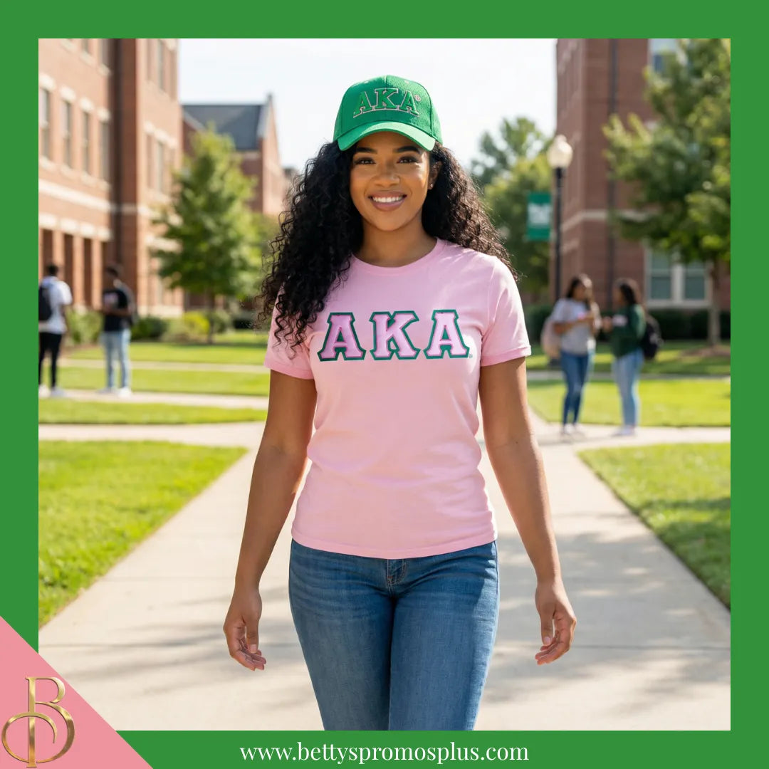 Alpha Kappa Alpha AKA Greek Letters Mesh Flex Fit Embroidered Hat-Alpha Kappa Alpha Paraphernalia-Alpha Kappa Alpha Hats-Betty's Promos Plus