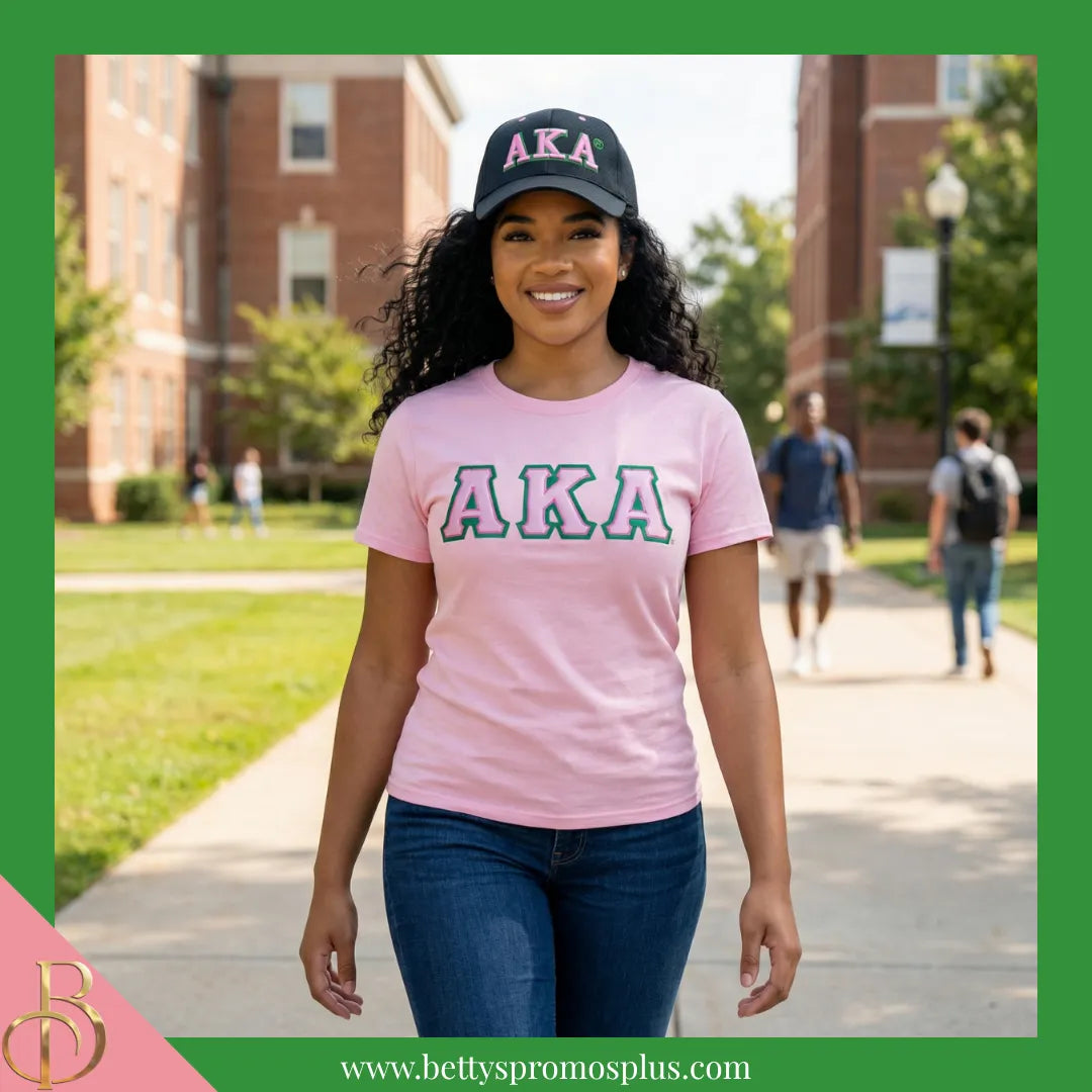 Alpha Kappa Alpha AKA Greek Letters Mesh Flex Fit Embroidered Hat-Alpha Kappa Alpha Paraphernalia-Alpha Kappa Alpha Hats-Betty's Promos Plus