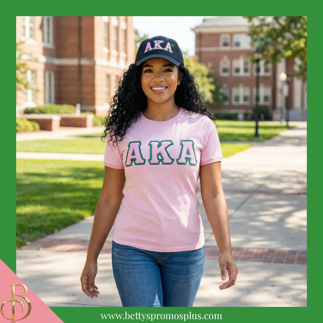 Alpha Kappa Alpha AKA Greek Letters Mesh Flex Fit Embroidered Hat-Alpha Kappa Alpha Paraphernalia-Alpha Kappa Alpha Hats-Betty's Promos Plus