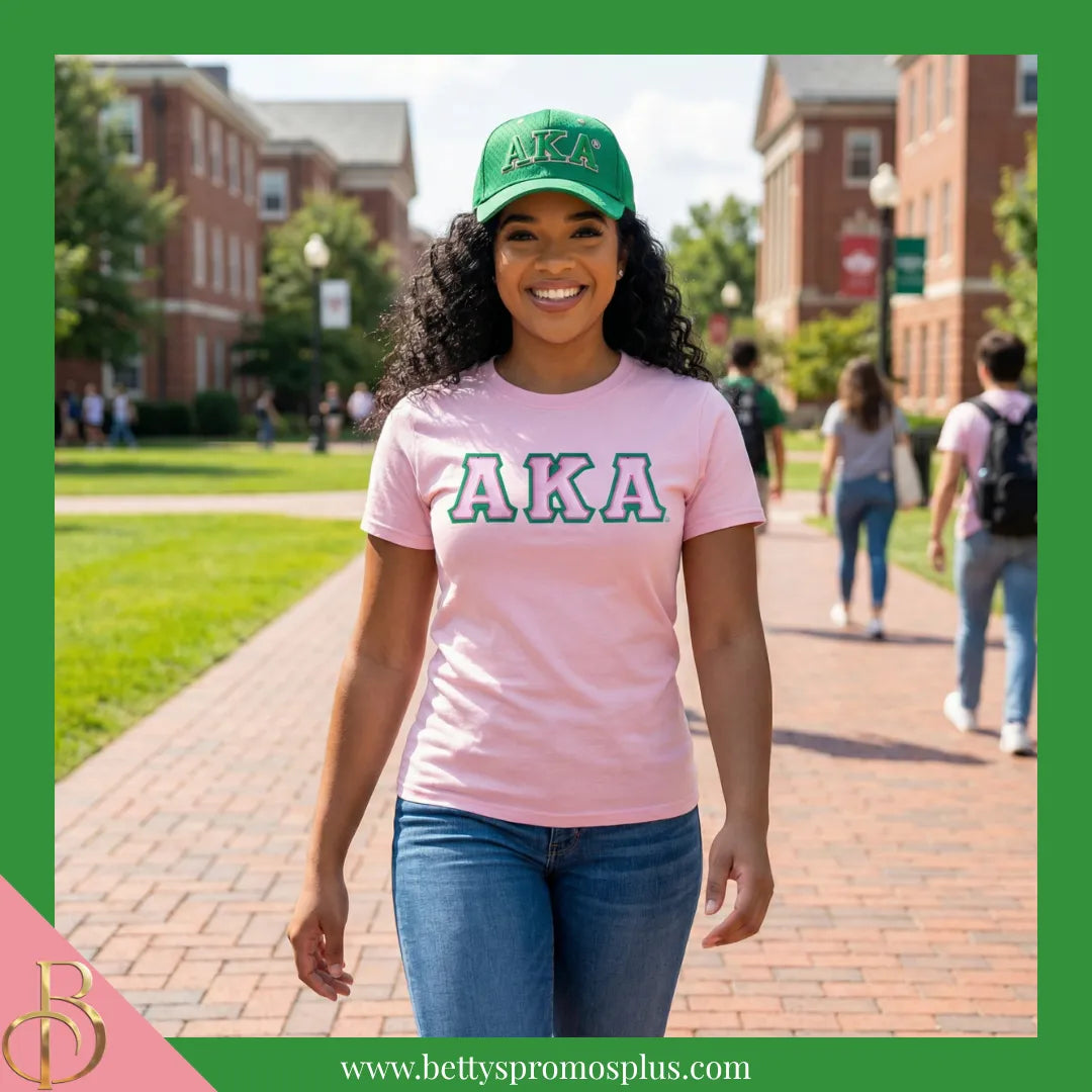 Alpha Kappa Alpha AKA Greek Letters Mesh Flex Fit Embroidered Hat-Alpha Kappa Alpha Paraphernalia-Alpha Kappa Alpha Hats-Betty's Promos Plus