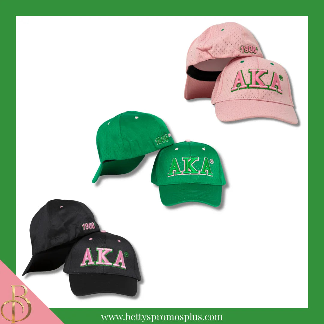 Alpha Kappa Alpha AKA Greek Letters Mesh Flex Fit Embroidered Hat-Alpha Kappa Alpha Paraphernalia-Alpha Kappa Alpha Hats-Betty's Promos Plus