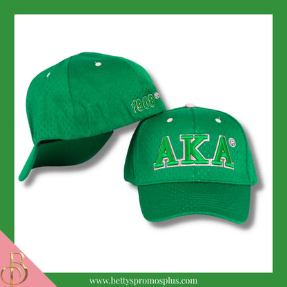 Alpha Kappa Alpha AKA Greek Letters Mesh Flex Fit Embroidered Hat-Green-Alpha Kappa Alpha Paraphernalia-Alpha Kappa Alpha Hats-Betty's Promos Plus