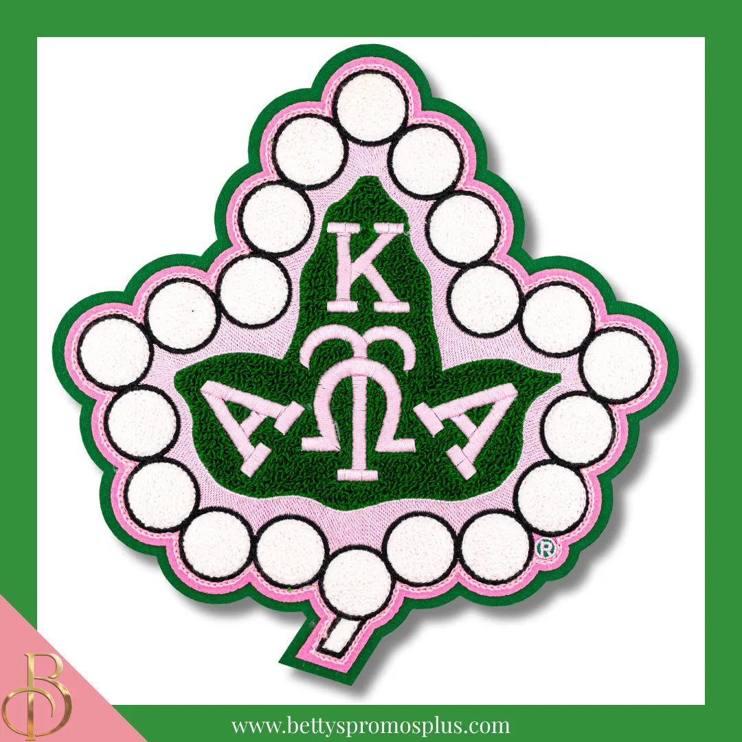 Alpha Kappa Alpha AKA Green Background Chenille Ivy Patch-Green Background-Large - 10
