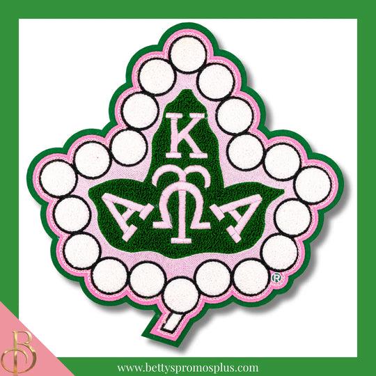 Alpha Kappa Alpha AKA Green Background Chenille Ivy Patch-Green Background-Large - 10
