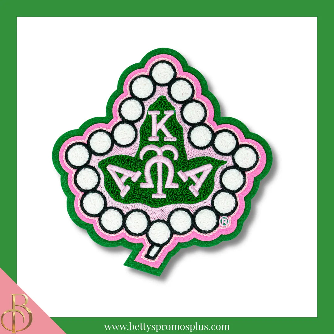 Alpha Kappa Alpha AKA Green Background Chenille Ivy Patch-Green Background-Medium - 5