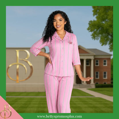 Alpha Kappa Alpha AKA Ivy Cotton Lounge Set-Alpha Kappa Alpha Paraphernalia-Alpha Kappa Alpha Leisure Set-Betty's Promos Plus