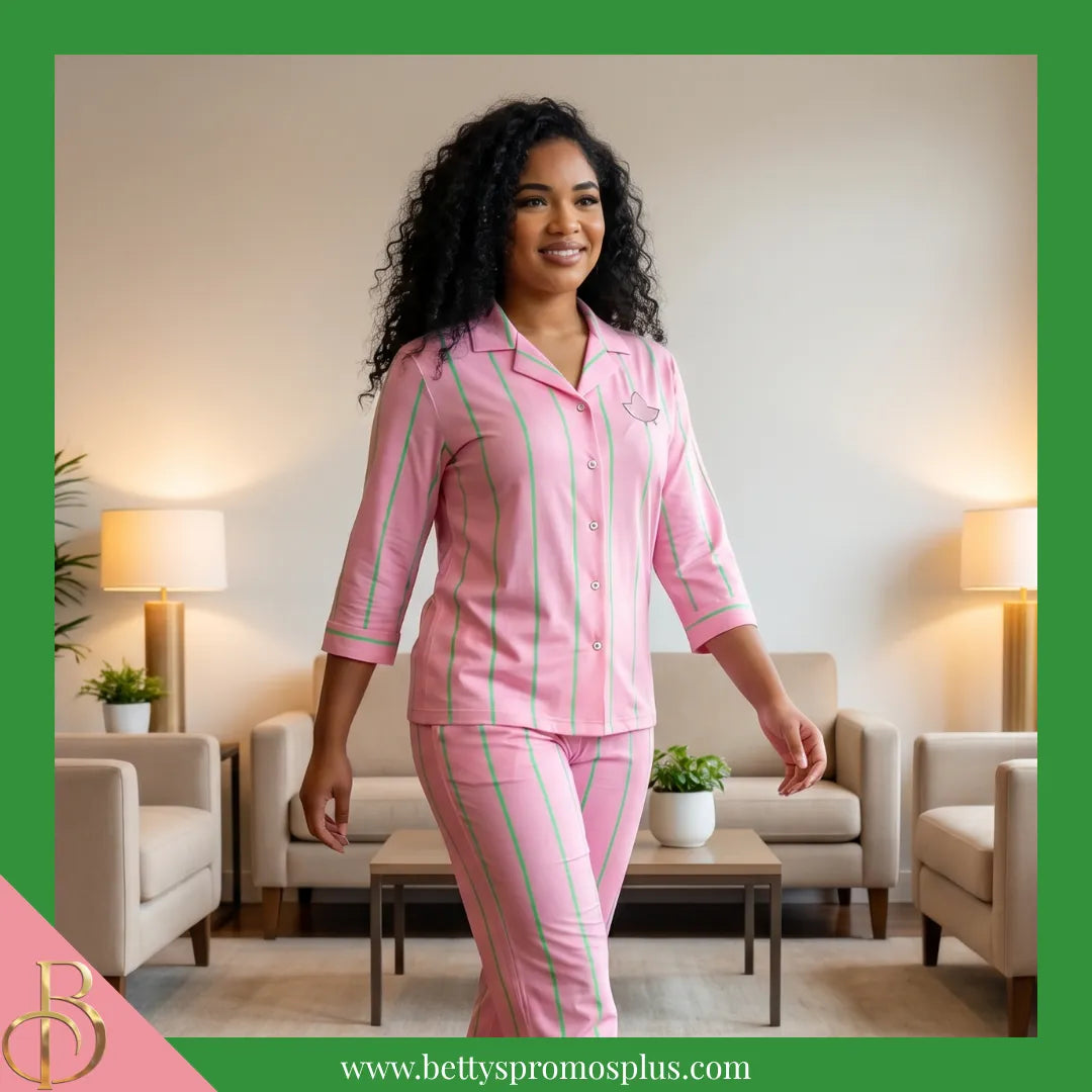Alpha Kappa Alpha AKA Ivy Cotton Lounge Set-Alpha Kappa Alpha Paraphernalia-Alpha Kappa Alpha Leisure Set-Betty's Promos Plus