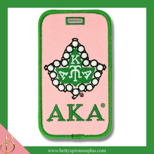 Alpha Kappa Alpha AKA Ivy Embroidered Luggage Tag-Pink-Alpha Kappa Alpha Paraphernalia-Alpha Kappa Alpha Luggage Tag-Betty's Promos Plus