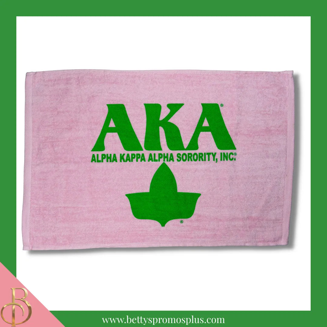 Alpha Kappa Alpha AKA Ivy Hand Towel-Alpha Kappa Alpha Paraphernalia-Alpha Kappa Alpha Hand Towel-Betty's Promos Plus