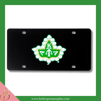 Alpha Kappa Alpha AKA Ivy Laser Engraved Mirrored Acrylic Auto Tag License Plate-Black-Alpha Kappa Alpha Paraphernalia-Alpha Kappa Alpha Auto Tag-Betty's Promos Plus