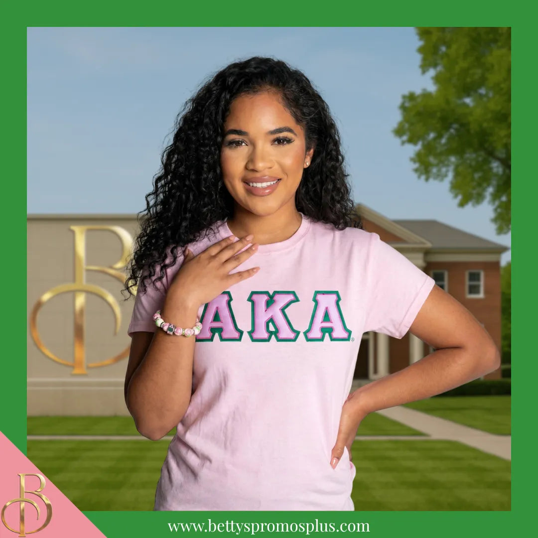 Alpha Kappa Alpha AKA Jade Beaded Bracelet with Rhinestone Spacers-Alpha Kappa Alpha Paraphernalia-Alpha Kappa Alpha Bracelet-Betty's Promos Plus