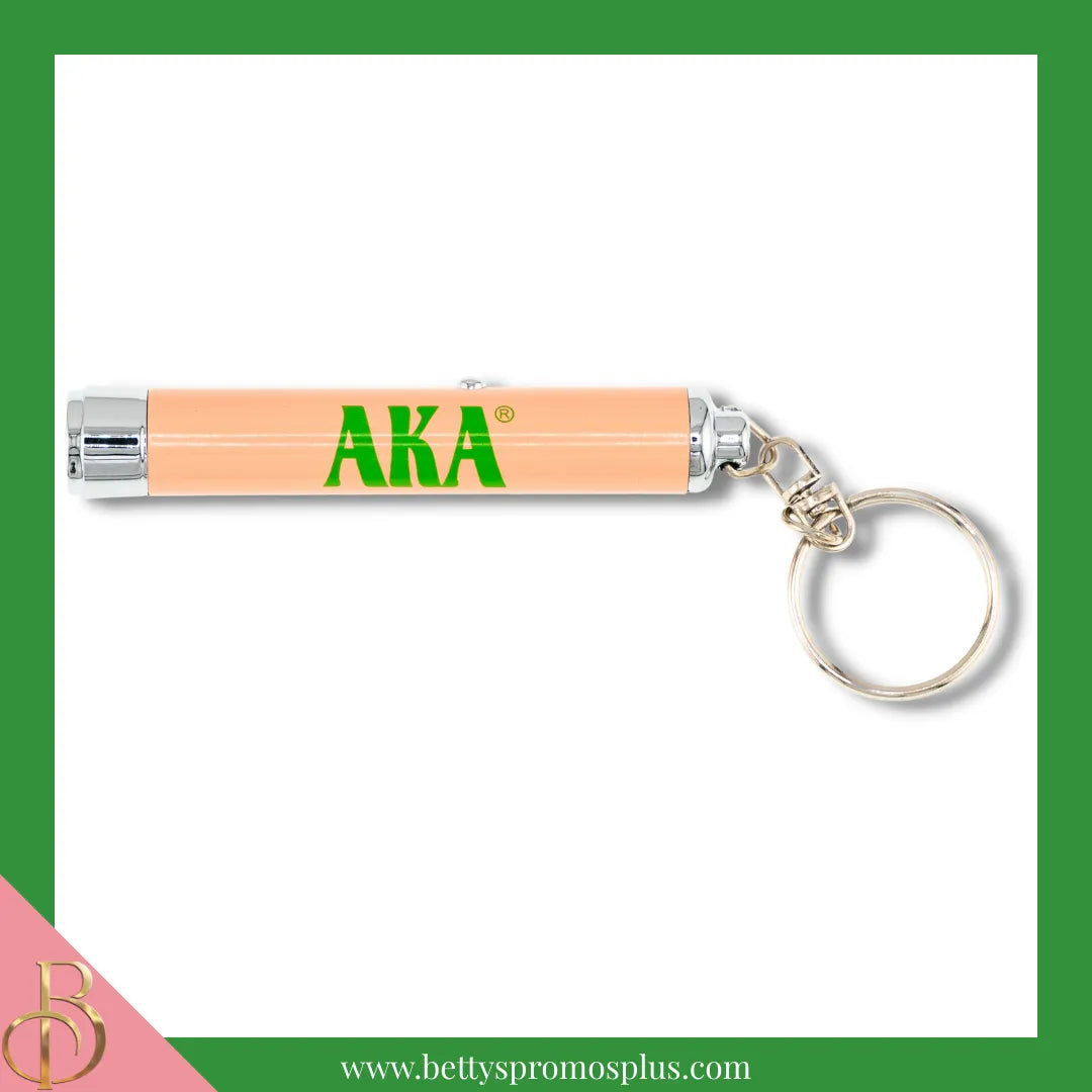 Alpha Kappa Alpha AKA Keychain LED Flashlight Pen Light-Alpha Kappa Alpha Paraphernalia-Alpha Kappa Alpha Pen Light-Betty's Promos Plus