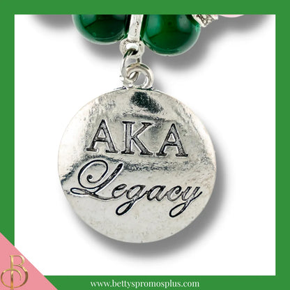 Alpha Kappa Alpha AKA Legacy Beaded Bracelet-Alpha Kappa Alpha Paraphernalia-Alpha Kappa Alpha Bracelet-Betty's Promos Plus