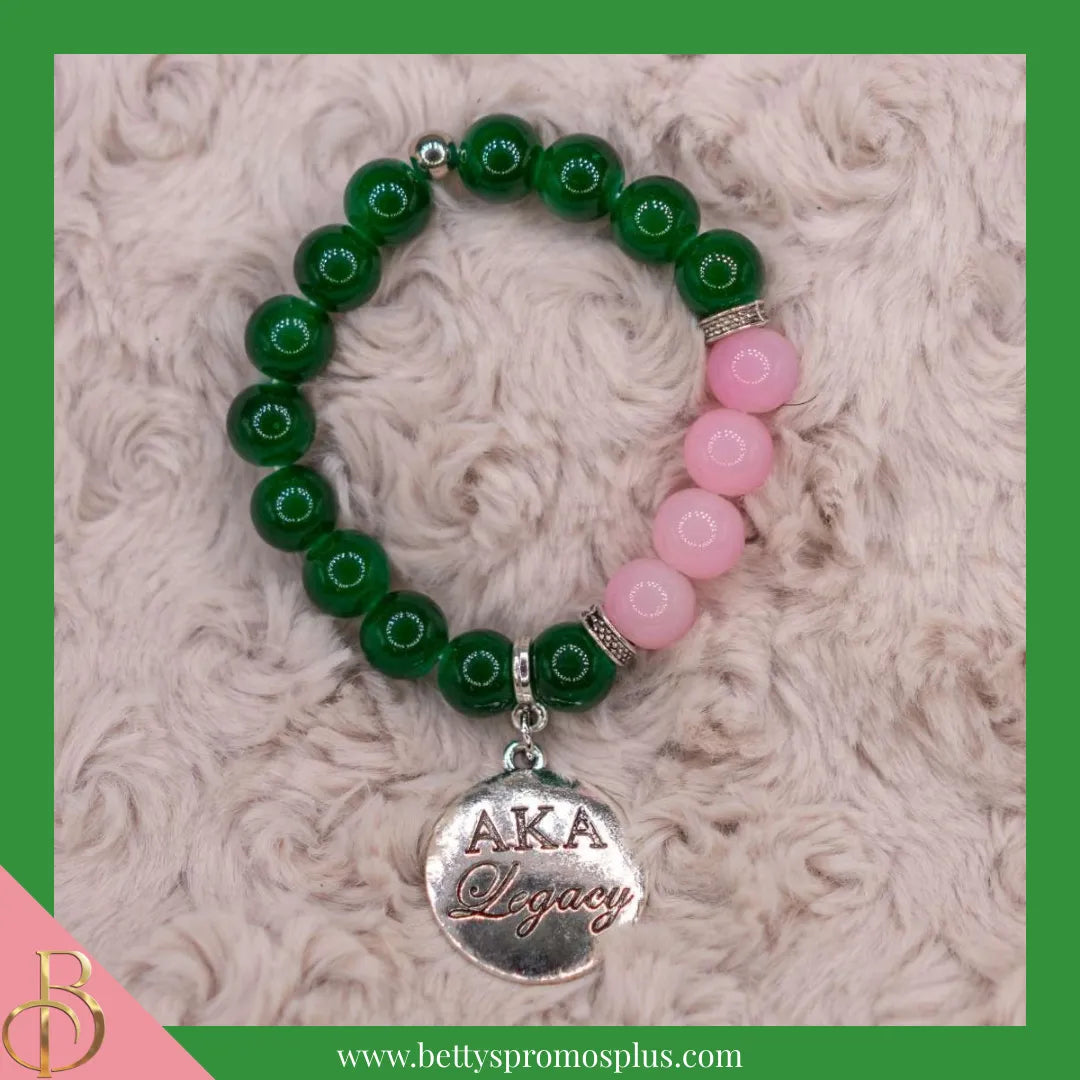 Alpha Kappa Alpha AKA Legacy Beaded Bracelet-Alpha Kappa Alpha Paraphernalia-Alpha Kappa Alpha Bracelet-Betty's Promos Plus