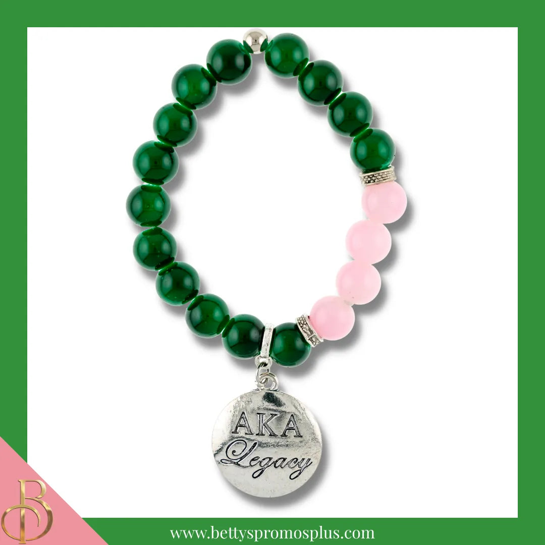 Alpha Kappa Alpha AKA Legacy Beaded Bracelet-Green-Alpha Kappa Alpha Paraphernalia-Alpha Kappa Alpha Bracelet-Betty's Promos Plus