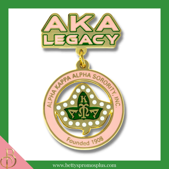 Alpha Kappa Alpha AKA Legacy Medallion Greek Lapel Pin-Alpha Kappa Alpha Paraphernalia-Alpha Kappa Alpha Lapel Pin-Betty's Promos Plus