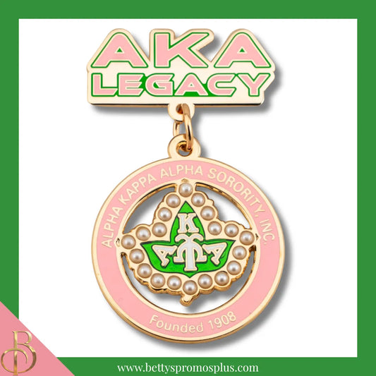 Alpha Kappa Alpha AKA Legacy Medallion Greek Lapel Pin-Pink-Alpha Kappa Alpha Paraphernalia-Alpha Kappa Alpha Lapel Pin-Betty's Promos Plus