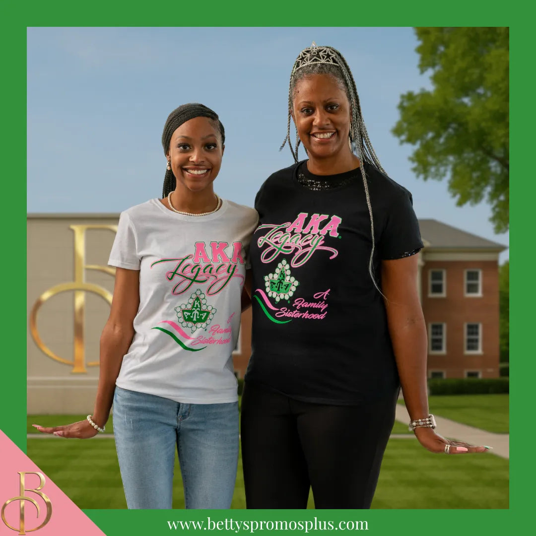 Alpha Kappa Alpha AKA Legacy Screen Printed T-Shirt-Alpha Kappa Alpha Paraphernalia-Alpha Kappa Alpha T-Shirts-Betty's Promos Plus