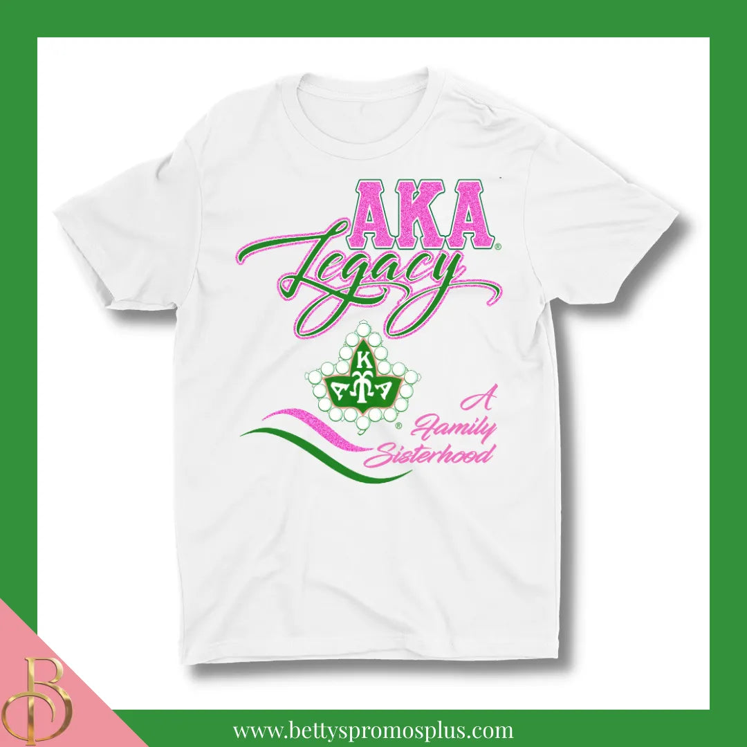 Alpha Kappa Alpha AKA Legacy Screen Printed T-Shirt-Alpha Kappa Alpha Paraphernalia-Alpha Kappa Alpha T-Shirts-Betty's Promos Plus