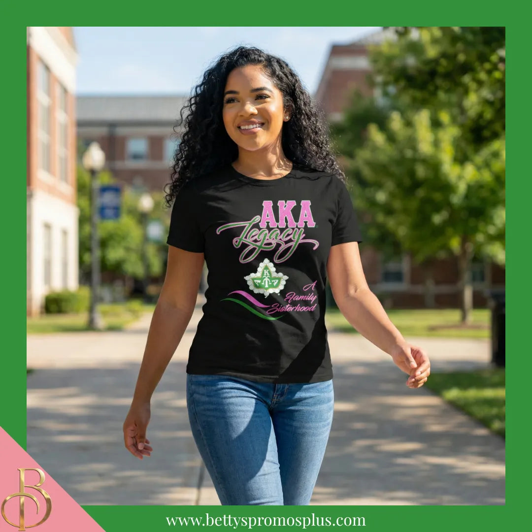 Alpha Kappa Alpha AKA Legacy Screen Printed T-Shirt-Alpha Kappa Alpha Paraphernalia-Alpha Kappa Alpha T-Shirts-Betty's Promos Plus