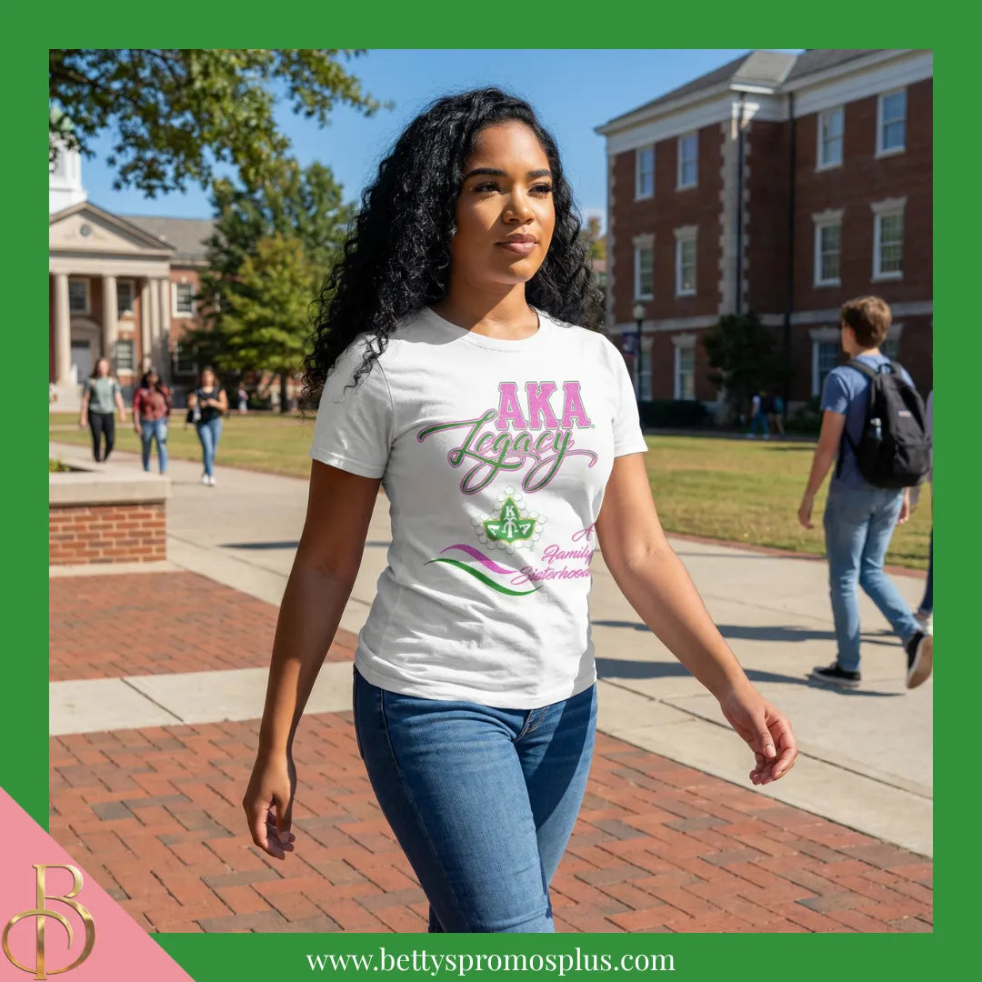 Alpha Kappa Alpha AKA Legacy Screen Printed T-Shirt-Alpha Kappa Alpha Paraphernalia-Alpha Kappa Alpha T-Shirts-Betty's Promos Plus
