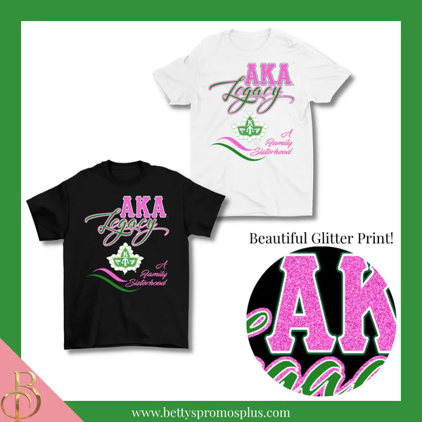 Alpha Kappa Alpha AKA Legacy Screen Printed T-Shirt-Alpha Kappa Alpha Paraphernalia-Alpha Kappa Alpha T-Shirts-Betty's Promos Plus