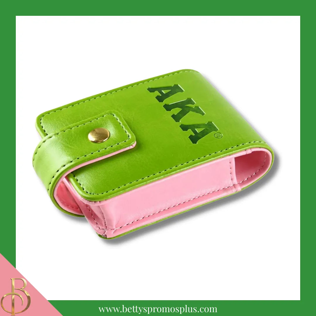 Alpha Kappa Alpha AKA Lipstick Holder Travel Lipstick Case Dual Lip Balm Holder-Green-Alpha Kappa Alpha Paraphernalia-Alpha Kappa Alpha Lipstick Cover-Betty's Promos Plus