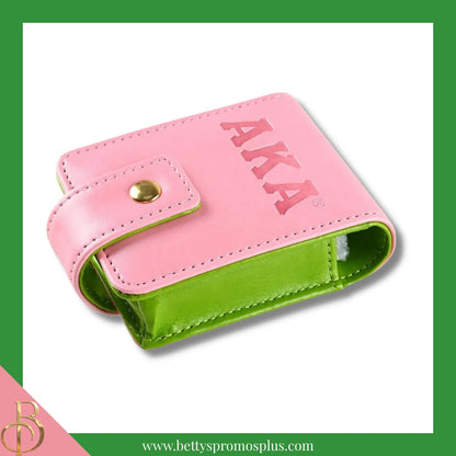 Alpha Kappa Alpha AKA Lipstick Holder Travel Lipstick Case Dual Lip Balm Holder-Pink-Alpha Kappa Alpha Paraphernalia-Alpha Kappa Alpha Lipstick Cover-Betty's Promos Plus