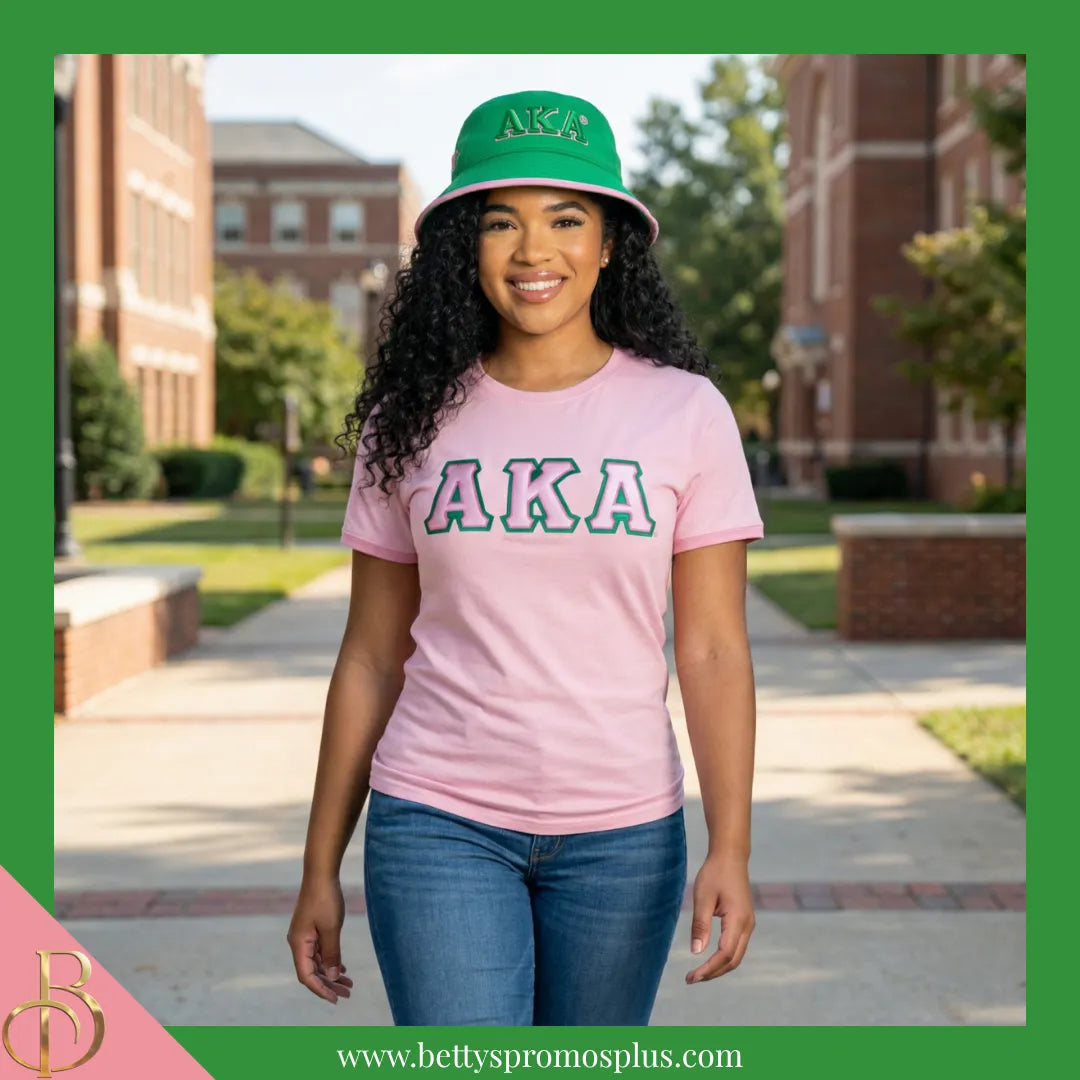 Alpha Kappa Alpha AKA Mesh Flex Fit Embroidered Bucket Hat-Alpha Kappa Alpha Paraphernalia-Alpha Kappa Alpha Hats-Betty's Promos Plus