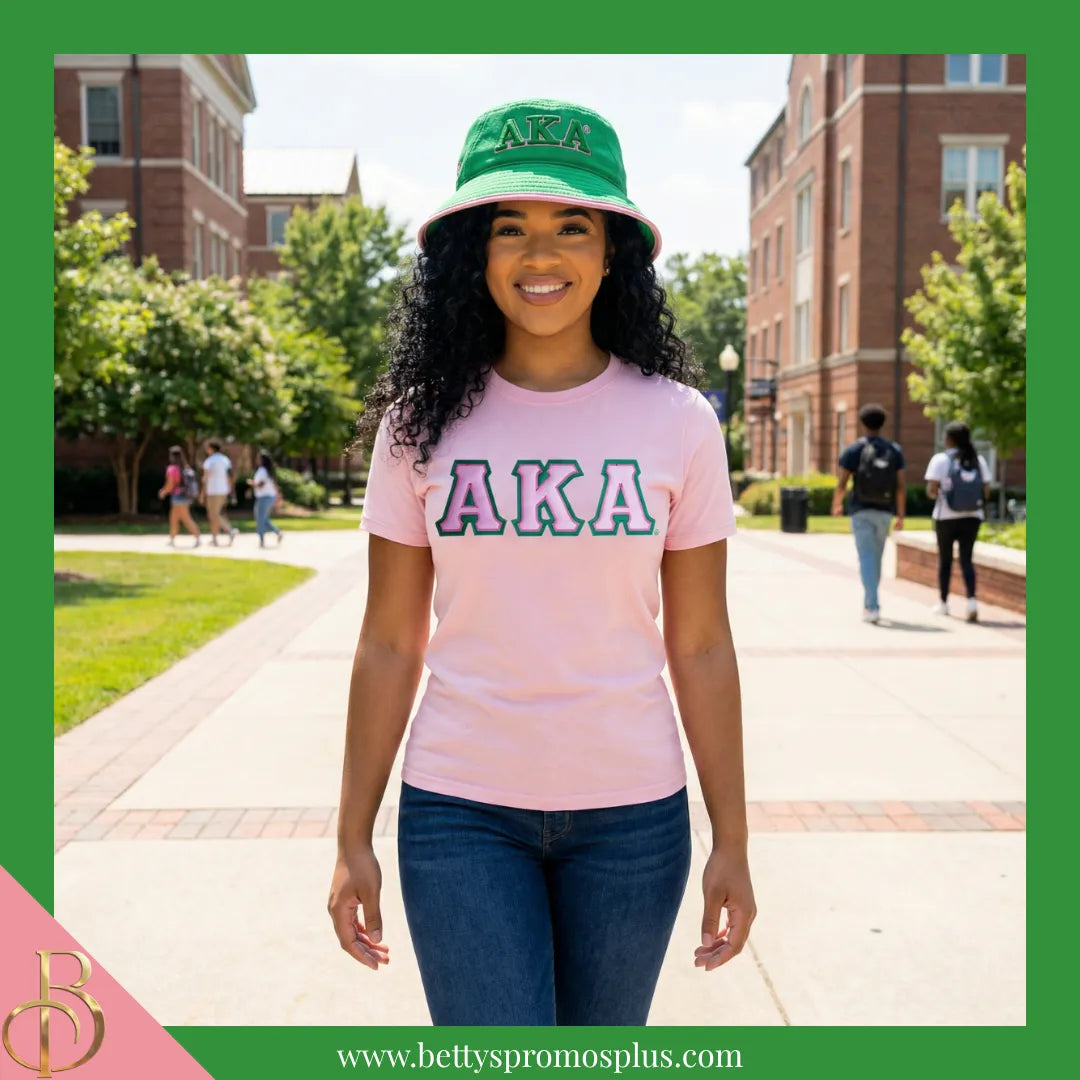 Alpha Kappa Alpha AKA Mesh Flex Fit Embroidered Bucket Hat-Alpha Kappa Alpha Paraphernalia-Alpha Kappa Alpha Hats-Betty's Promos Plus