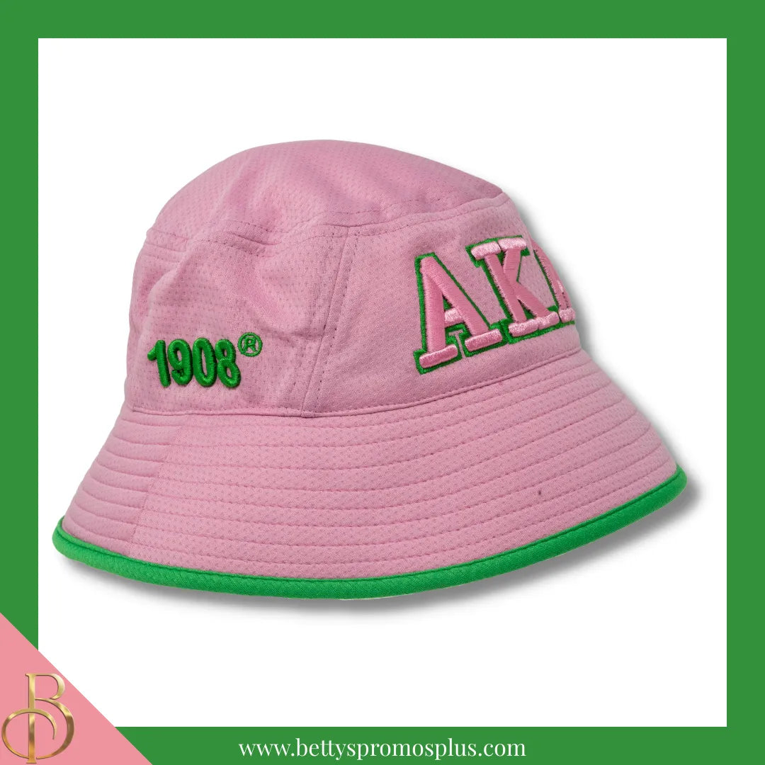 Alpha Kappa Alpha AKA Mesh Flex Fit Embroidered Bucket Hat-Alpha Kappa Alpha Paraphernalia-Alpha Kappa Alpha Hats-Betty's Promos Plus