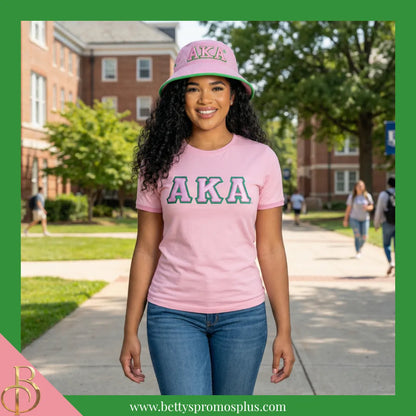 Alpha Kappa Alpha AKA Mesh Flex Fit Embroidered Bucket Hat-Alpha Kappa Alpha Paraphernalia-Alpha Kappa Alpha Hats-Betty's Promos Plus