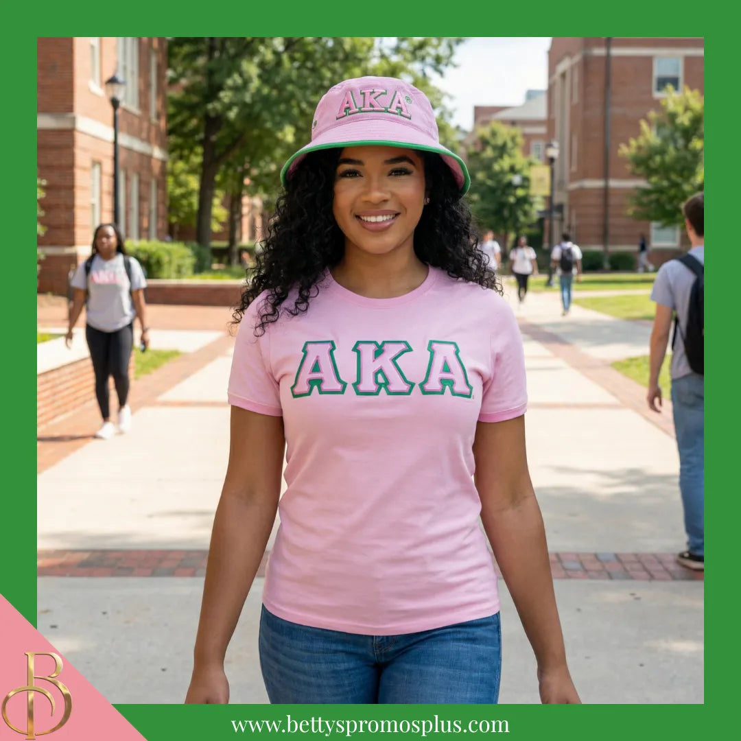 Alpha Kappa Alpha AKA Mesh Flex Fit Embroidered Bucket Hat-Alpha Kappa Alpha Paraphernalia-Alpha Kappa Alpha Hats-Betty's Promos Plus