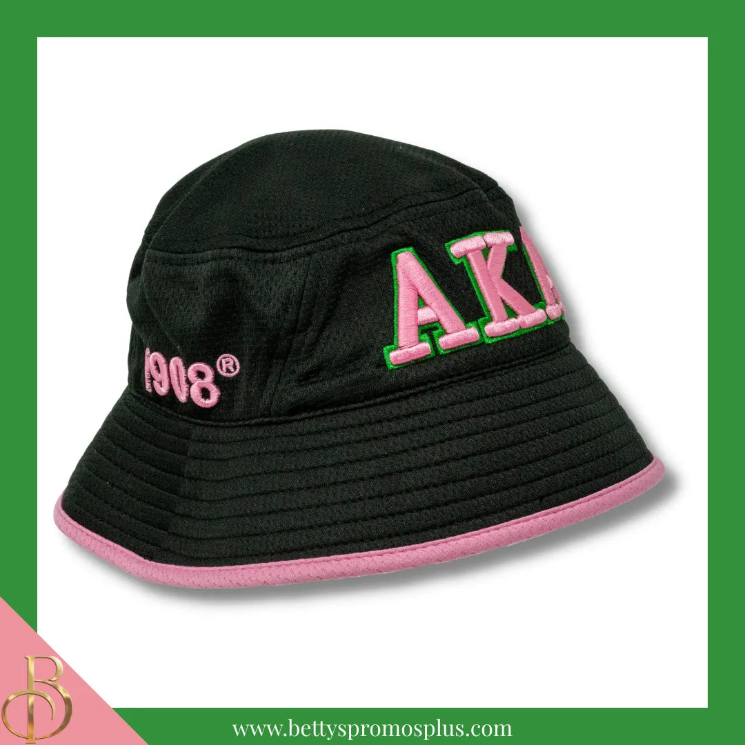 Alpha Kappa Alpha AKA Mesh Flex Fit Embroidered Bucket Hat-Alpha Kappa Alpha Paraphernalia-Alpha Kappa Alpha Hats-Betty's Promos Plus