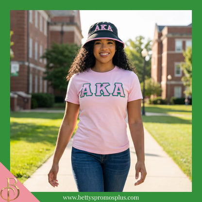 Alpha Kappa Alpha AKA Mesh Flex Fit Embroidered Bucket Hat-Alpha Kappa Alpha Paraphernalia-Alpha Kappa Alpha Hats-Betty's Promos Plus