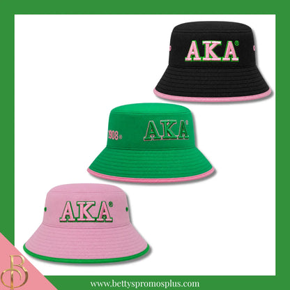 Alpha Kappa Alpha AKA Mesh Flex Fit Embroidered Bucket Hat-Alpha Kappa Alpha Paraphernalia-Alpha Kappa Alpha Hats-Betty's Promos Plus