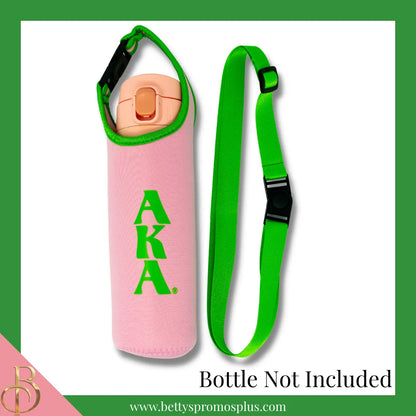 Alpha Kappa Alpha AKA Neoprene Water Bottle Holder-Alpha Kappa Alpha Paraphernalia-Alpha Kappa Alpha Water Bottle Holder-Betty's Promos Plus