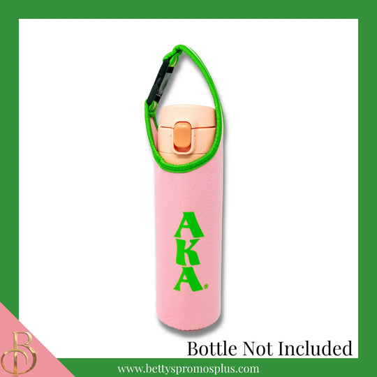 Alpha Kappa Alpha AKA Neoprene Water Bottle Holder-Alpha Kappa Alpha Paraphernalia-Alpha Kappa Alpha Water Bottle Holder-Betty's Promos Plus
