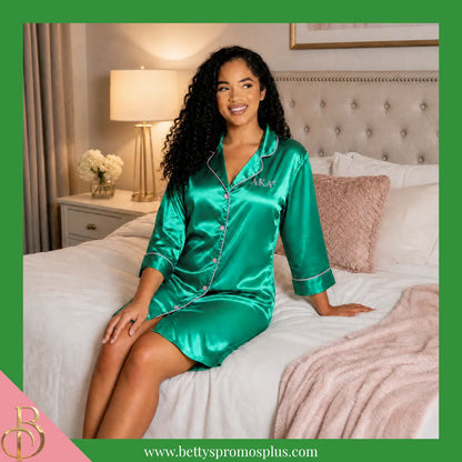 Alpha Kappa Alpha AKA Nightshirt Pajama Night Shirt Gown-Alpha Kappa Alpha Paraphernalia-Alpha Kappa Alpha Pajamas-Betty's Promos Plus