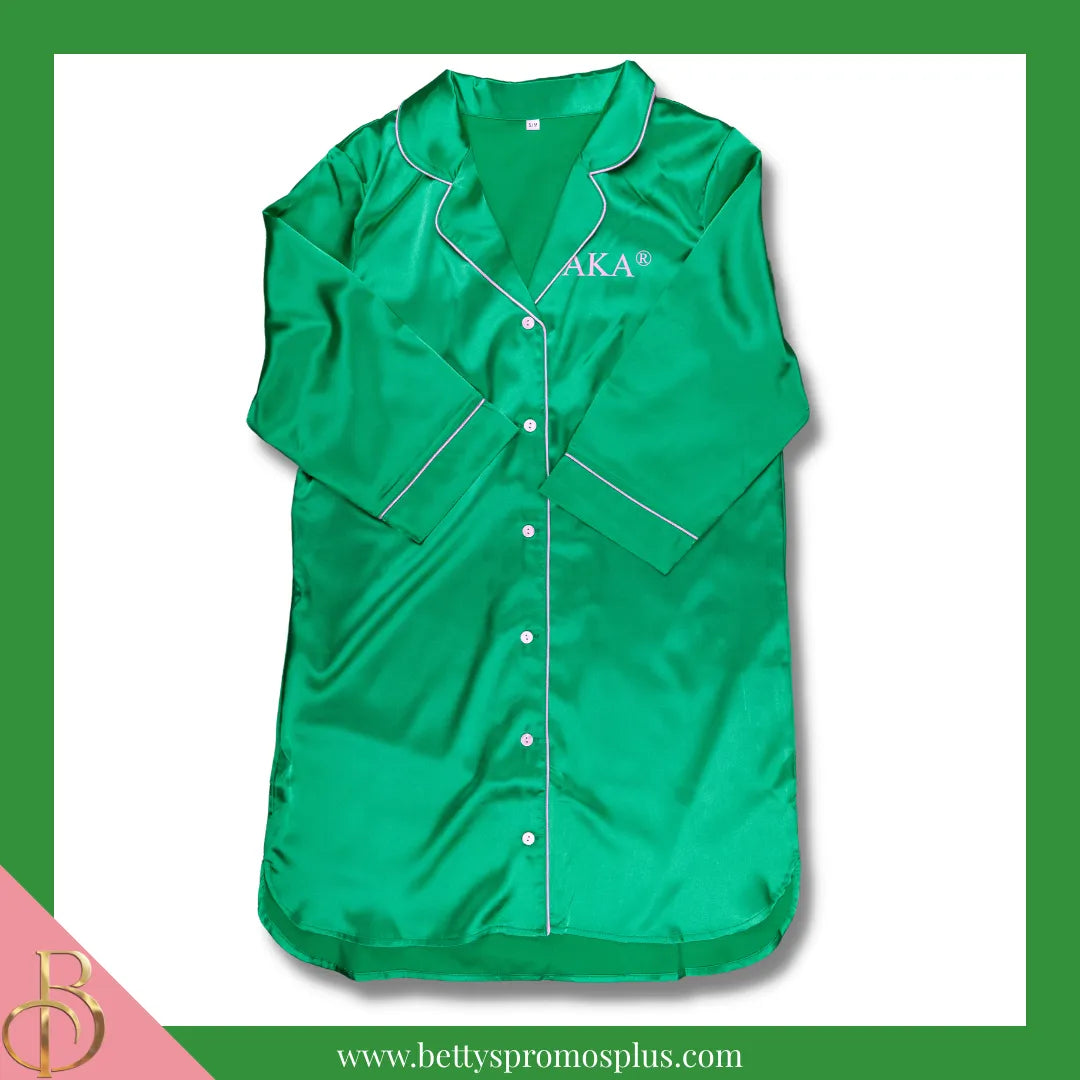 Alpha Kappa Alpha AKA Nightshirt Pajama Night Shirt Gown-Alpha Kappa Alpha Paraphernalia-Alpha Kappa Alpha Pajamas-Betty's Promos Plus