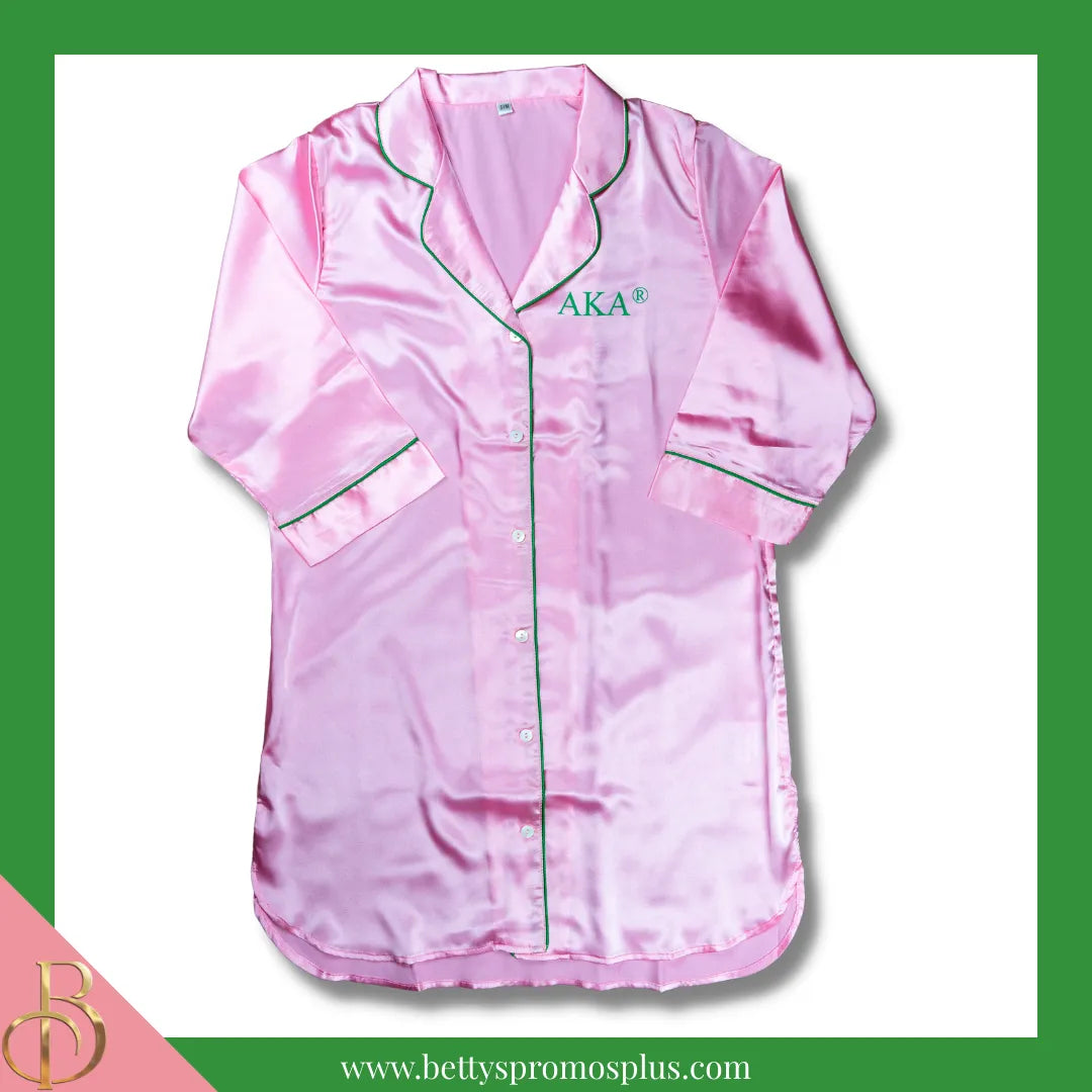 Alpha Kappa Alpha AKA Nightshirt Pajama Night Shirt Gown-Alpha Kappa Alpha Paraphernalia-Alpha Kappa Alpha Pajamas-Betty's Promos Plus