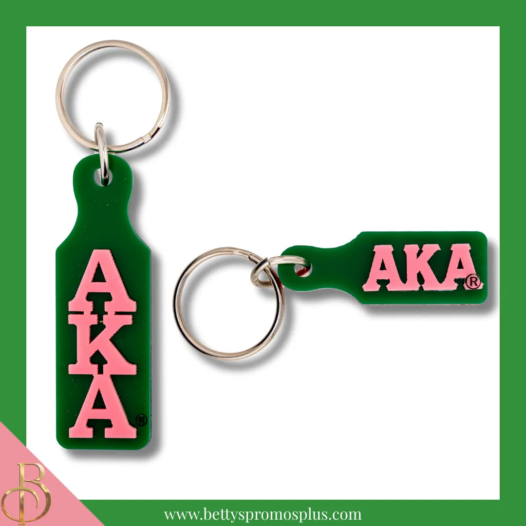 Alpha Kappa Alpha AKA Paddle Acrylic Keychain-Alpha Kappa Alpha Paraphernalia-Alpha Kappa Alpha Keychain-Betty's Promos Plus